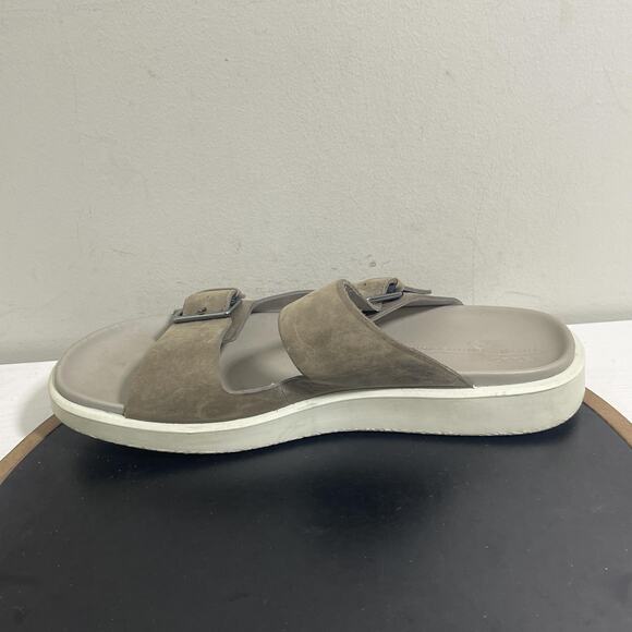 Ecco Sandals Shoes‎ Mens Size 13 US 47 EU Brown Leather Double Buckle Slides - Picture 6 of 11